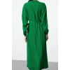 Fashion Style Relaxed High Neck Maxi Length Hijab Belted Knit Dress