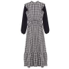 Fashion Style Regular Stand Collar Long Hijab Sleeves Poplin Detailed Woven Tweed Dress