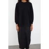 Fashion Style Regular Crew Neck Maxi Length Hijab Woven Shirt Detailed Knitted Dress
