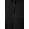 Fashion Style Fitted Shirt Collar Long Hijab Skirt Flounce Button Detailed Knitted Dress