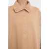 Fashion Style Oversize Stand Collar Long Hijab Front Snap Pocket Detailed Knitted Dress