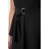 Fashion Style Fitted Crew Neck Long Hijab Belted Front Detailed Sleeveless Woven Vest Dress