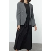 Fashion Style Fitted Crew Neck Long Hijab Belted Front Detailed Sleeveless Woven Vest Dress
