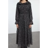 Fashion Style Regular Baby Collar Long Hijab Collar Detailed Woven Dress