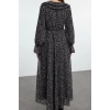 Fashion Style Regular Baby Collar Long Hijab Collar Detailed Woven Dress