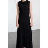 Moda Stil Regular Bisiklet Yaka Midi Boy Tesettür Örme İçlik Astar Elbise