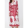 Fashion Style Regular Shirt Collar Maxi Length Hijab Woven Satin Patterned Shirt Evening Dress