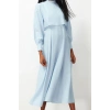 Fashion Style Regular Stand Collar Maxi Length Hijab Aller Piece Detailed Woven Dress