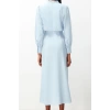 Fashion Style Regular Stand Collar Maxi Length Hijab Aller Piece Detailed Woven Dress