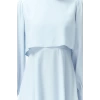 Fashion Style Regular Stand Collar Maxi Length Hijab Aller Piece Detailed Woven Dress