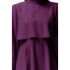Fashion Style Regular Stand Collar Maxi Length Hijab Aller Piece Detailed Woven Dress