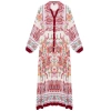 Fashion Style Relaxed Judge Collar Maxi Length Hijab Floral Viscose Woven Dress
