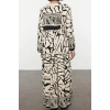 Fashion Style Relaxed Judge Collar Maxi Length Hijab Floral Viscose Woven Dress