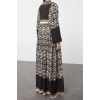 Fashion Style Relaxed Judge Collar Maxi Length Hijab Floral Viscose Woven Dress