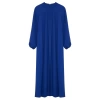 Fashion Style Relaxed Crew Neck Maxi Length Hijab Comfortable Cut Balloon Sleeve Aerobin Woven Dress