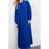 Fashion Style Relaxed Crew Neck Maxi Length Hijab Comfortable Cut Balloon Sleeve Aerobin Woven Dress