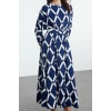 Fashion Style Regular Crew Neck Maxi Length Hijab Patterned Belt Detailed Crinkle Woven Dress