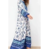 Fashion Style Relaxed V Neck Maxi Length Hijab Floral Patterned Woven Viscose Dress