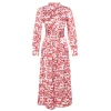 Fashion Style Relaxed Judge Collar Maxi Length Hijab Floral Patterned Woven Dress