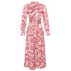 Fashion Style Relaxed Judge Collar Maxi Length Hijab Floral Patterned Woven Dress