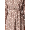 Fashion Style Regular Double Breasted Maxi Length Hijab Mono Patterned Belted Satin Woven Dress