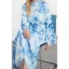 Fashion Style Regular V Neck Maxi Length Hijab Lined Woven Chiffon Floral Patterned Dress