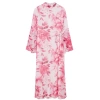 Fashion Style Regular V Neck Maxi Length Hijab Lined Woven Chiffon Floral Patterned Dress