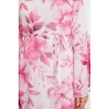 Fashion Style Regular V Neck Maxi Length Hijab Lined Woven Chiffon Floral Patterned Dress
