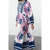 Fashion Style Relaxed Judge Collar Long Hijab Viscose Woven Patterned Dress