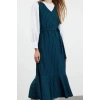 Fashion Style Relaxed V Neck Long Hijab Striped Woven Vest Dress