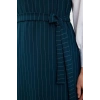 Fashion Style Relaxed V Neck Long Hijab Striped Woven Vest Dress