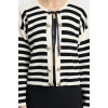 Style Modern Women Regular Low Sleeve Crew Neck Color Block Ribbon Detailed Knitwear Cardigan