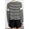 Style Modern Women Regular Low Sleeve Crew Neck Color Block Ribbon Detailed Knitwear Cardigan