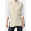 Style Modern Women Regular Standard Sleeve Crew Neck Button Detail Knitted Sweater