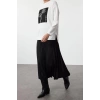 Style Women Modern Fashion Normal Waist Straight Leg Crew Neck Blouse Skirt Pleated Knitted Bottom Top Set