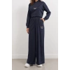 Style Women Modern Fashion Normal Waist Straight Leg V Neck Embroidered Detailed Hooded Knitted Bottom Top Set