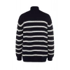 Style Modern Unisex Regular Low Sleeve Turtleneck Casual Unisex Fit Wide Cut Striped Knitted Sweater