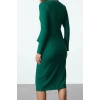 Fashion Style Regular Double Breasted Midi Length Accessory Detailed Woven Dress