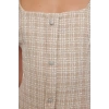 Fashion Style Fitted Square Collar Mini Length Stone Accessory Glittery Tweed Woven Short Dress
