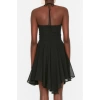 Fashion Style Regular V Neck Mini Length A-Line Strap Woven Chiffon Short Elegant Evening Dress
