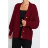 Womens Modern Style Oversize V Neck Regular Knitted Cardigan