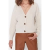 Womens Modern Style Oversize V Neck Regular Knitted Cardigan