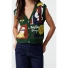 Womens Modern Style Regular V Neck Regular Knit Vest