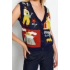 Womens Modern Style Regular V Neck Regular Knit Vest