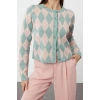 Womens Modern Style Slim Crew Neck Crop Knitwear Cardigan