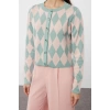 Womens Modern Style Slim Crew Neck Crop Knitwear Cardigan