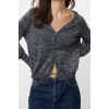 Womens Modern Style Oversize V Neck Regular Knitted Cardigan