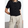 Womens Modern Style Slim Crew Neck Crop Knitwear Cardigan