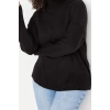 Plus Size Women Modern Style Casual Long Half Turtleneck Plain Sleeve Long Knitwear Sweater