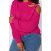 Plus Size Women Modern Style Comfortable Long Crew Neck Plain Sleeve Regular Knitwear Sweater